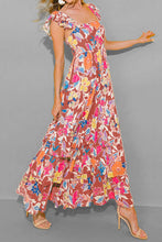 Load image into Gallery viewer, Tiered Ruffled Printed Sleeveless Dress