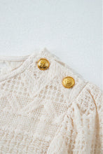 Load image into Gallery viewer, Lace Round Neck Long Sleeve Blouse