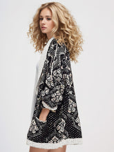 Load image into Gallery viewer, Open Front Long Sleeve Graphic Cardigan