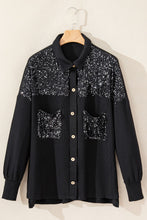 Load image into Gallery viewer, Sequin Button Up Dropped Shoulder Jacket
