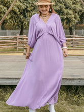 Load image into Gallery viewer, Plus Size Swiss Dot V-Neck Midi Dress