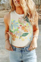 Load image into Gallery viewer, Flower Round Neck Tank