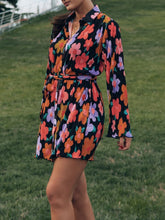 Load image into Gallery viewer, Tied Button Up Long Sleeve Dress