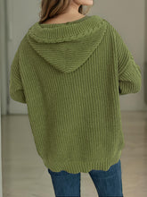 Load image into Gallery viewer, Cable-Knit Long Sleeve Hooded Cardigan