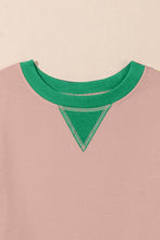 Load image into Gallery viewer, Contrast Round Neck Long Sleeve Sweatshirt