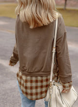 Load image into Gallery viewer, Drawstring Plaid Turtleneck Long Sleeve Top