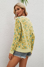 Load image into Gallery viewer, Heart Round Neck Dropped Shoulder Sweater