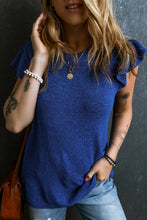 Load image into Gallery viewer, Ruffled Round Neck Knit Top
