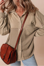 Load image into Gallery viewer, Waffle-Knit Collared Neck Long Sleeve Shacket