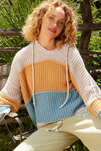 Load image into Gallery viewer, POL Color Block Long Sleeve Hooded Sweater