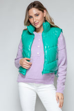 Load image into Gallery viewer, Snobbish Zip Up Turtleneck Shiny Quilted Vest