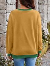 Load image into Gallery viewer, Contrast Round Neck Long Sleeve Sweatshirt
