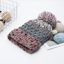 Load image into Gallery viewer, Contrast Thermal Hat with Pompom
