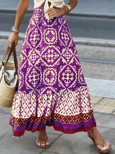 Load image into Gallery viewer, Geometric Elastic Waist Maxi Skirt