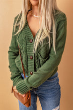 Load image into Gallery viewer, Cable-Knit Button Down V-Neck Cardigan