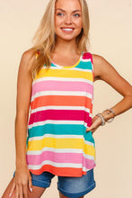 Load image into Gallery viewer, Haptics Round Neck Striped Knit Tank