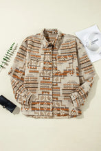 Load image into Gallery viewer, Plus Size Geometric Collared Neck Long Sleeve Jacket