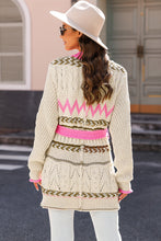 Load image into Gallery viewer, Contrast Tied Open Front Cardigan