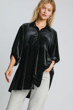 Load image into Gallery viewer, Umgee Full Size Polka Dot Button Up Half Sleeve Shirt