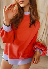 Load image into Gallery viewer, Color Block Round Neck Long Sleeve Sweatshirt