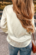 Load image into Gallery viewer, Geometric V-Neck Long Sleeve Blouse