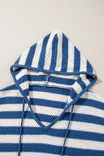Load image into Gallery viewer, Drawstring Striped Long Sleeve Hooded Sweater