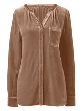 Load image into Gallery viewer, Notched Button Down Long Sleeve Shirt