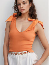 Load image into Gallery viewer, V-Neck Tie Shoulder Tank