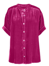 Load image into Gallery viewer, Ruched Round Neck Short Sleeve Shirt