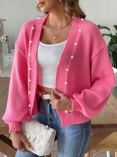 Load image into Gallery viewer, Pearl Open Front Long Sleeve Cardigan