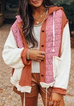 Load image into Gallery viewer, Drawstring Texture Button Up Long Sleeve Hooded Jacket