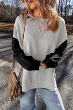 Load image into Gallery viewer, Contrast Round Neck Long Sleeve Sweatshirt