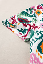 Load image into Gallery viewer, Printed Mock Neck Half Sleeve Blouse