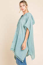 Load image into Gallery viewer, Cotton Bleu by Nu Label Tassel Hem Hooded Cover Up