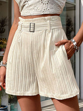Load image into Gallery viewer, Textured High Waist Shorts with Pockets