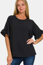 Load image into Gallery viewer, Zenana V-Neck Flutter Sleeve Top