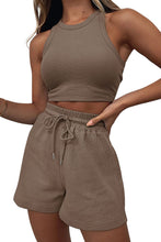 Load image into Gallery viewer, Round Neck Top and Drawstring Shorts Set