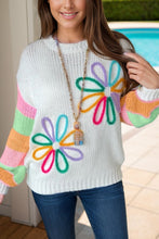 Load image into Gallery viewer, Color Block Round Neck Sweater
