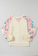 Load image into Gallery viewer, Printed Round Neck Balloon Sleeve Sweatshirt