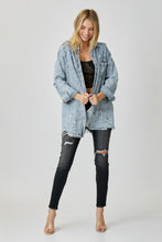 Load image into Gallery viewer, RISEN Distressed Raw Hem Denim Shirt
