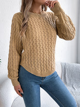 Load image into Gallery viewer, Asymmetric Hem Round Neck Long Sleeve Sweater