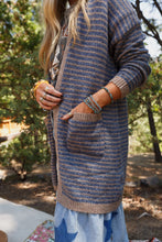 Load image into Gallery viewer, Open Front Long Sleeve Striped Cardigan