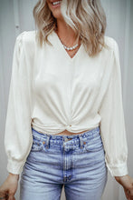 Load image into Gallery viewer, Textured V-Neck Long Sleeve Blouse