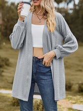 Load image into Gallery viewer, Textured Open Front Dropped Shoulder Cardigan