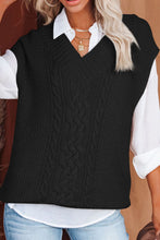 Load image into Gallery viewer, Cable-Knit V-Neck Sweater Vest