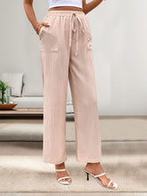 Load image into Gallery viewer, Tied Wide Leg Pants with Pockets