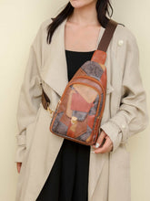 Load image into Gallery viewer, PU Leather Color Block Crossbody Bag