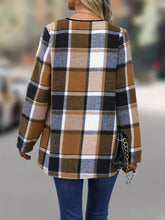 Load image into Gallery viewer, Plaid Open Front Long Sleeve Jacket
