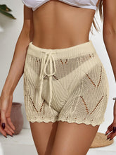 Load image into Gallery viewer, Drawstring Cutout Swim Shorts