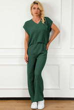 Load image into Gallery viewer, Pocketed V-Neck Top and Wide Leg Sweater Set